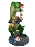 T-REX EATING GARDEN GNOMES MASSACRE - BY MARK & MARGOT