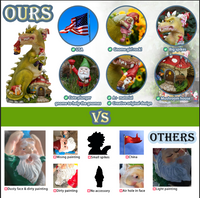 Dinosaur Swinging Gnomes Statue Green  - BY MARK & MARGOT - FREE SHIPPING!