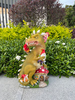 Dinosaur Swinging Gnomes Statue Green  - BY MARK & MARGOT - FREE SHIPPING!