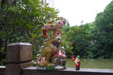 Dinosaur Swinging Gnomes Statue Green  - BY MARK & MARGOT - FREE SHIPPING!