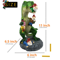 T-REX EATING GARDEN GNOMES MASSACRE - BY MARK & MARGOT