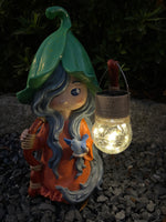 Orb Magic Girl Staff Cracked Glass Sign Solar Powered Statue - BY MARK & MARGOT - FREE SHIPPING!