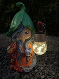 Orb Magic Girl Staff Cracked Glass Sign Solar Powered Statue - BY MARK & MARGOT - FREE SHIPPING!