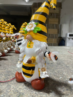 Bee Lady with Honey Dipper Solar Powered bee statue