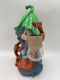 Orb Magic Girl Staff Cracked Glass Sign Solar Powered Statue - BY MARK & MARGOT - FREE SHIPPING!