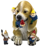 Mischievous Dog with angry Shovel Weilding Gnome - Free Shipping!