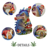 Dinosaur Swinging Gnomes Statue Purple with Plunger Gnome  - BY MARK & MARGOT - FREE SHIPPING!