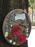 Humming Bird Rose Flower Tree Stepping Stone - Pink