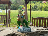 T-REX EATING GARDEN GNOMES MASSACRE - BY MARK & MARGOT