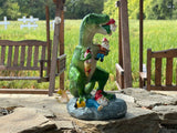 T-REX EATING GARDEN GNOMES MASSACRE - BY MARK & MARGOT