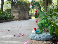 T-REX EATING GARDEN GNOMES MASSACRE - BY MARK & MARGOT