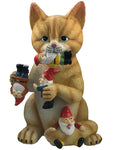 Orange Mischievous Cat Upside Down Gnome - By Mark & Margot