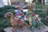 Dinosaur Swinging Gnomes Statue Purple with Plunger Gnome  - BY MARK & MARGOT - FREE SHIPPING!
