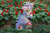 Dinosaur Swinging Gnomes Statue Purple with Plunger Gnome  - BY MARK & MARGOT - FREE SHIPPING!