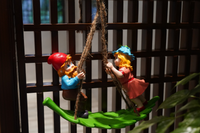 Swinging Gnomes Couple Standing On Leaf  - BY MARK & MARGOT - FREE SHIPPING!