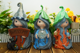 Orb Magic Girl Staff Cracked Glass Sign Solar Powered Statue - BY MARK & MARGOT - FREE SHIPPING!