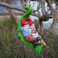 Swinging Gnomes Couple Laying On Leaf  - BY MARK & MARGOT - FREE SHIPPING!