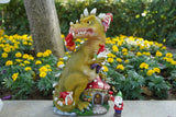 Dinosaur Swinging Gnomes Statue Green  - BY MARK & MARGOT - FREE SHIPPING!