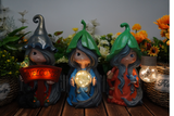 Orb Magic Girl Staff Cracked Glass Sign Solar Powered Statue - BY MARK & MARGOT - FREE SHIPPING!
