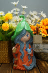 Orb Magic Girl Staff Cracked Glass Sign Solar Powered Statue - BY MARK & MARGOT - FREE SHIPPING!