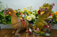Dinosaur Swinging Gnomes Statue Green  - BY MARK & MARGOT - FREE SHIPPING!