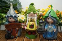Orb Magic Girl Staff Cracked Glass Sign Solar Powered Statue - BY MARK & MARGOT - FREE SHIPPING!