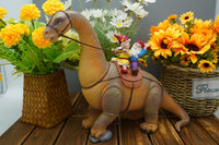 Brontosaurus Dinosaur Gnomes Statue Orange  - BY MARK & MARGOT - FREE SHIPPING!