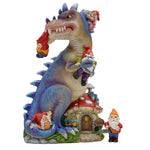 Dinosaur Swinging Gnomes Statue Purple with Plunger Gnome  - BY MARK & MARGOT - FREE SHIPPING!