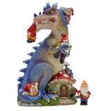 Dinosaur Swinging Gnomes Statue Purple with Plunger Gnome  - BY MARK & MARGOT - FREE SHIPPING!