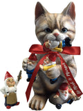 Mischievous Cat - with angry Gnome House Wife
