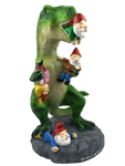 T-REX EATING GARDEN GNOMES MASSACRE - BY MARK & MARGOT
