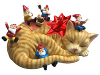 Sleeping Cat Gnome Picnic