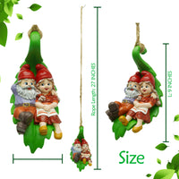 Swinging Gnomes Couple Laying On Leaf  - BY MARK & MARGOT - FREE SHIPPING!