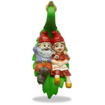 Swinging Gnomes Couple Laying On Leaf  - BY MARK & MARGOT - FREE SHIPPING!