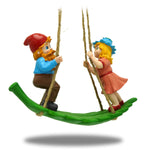Swinging Gnomes Couple Standing On Leaf  - BY MARK & MARGOT - FREE SHIPPING!